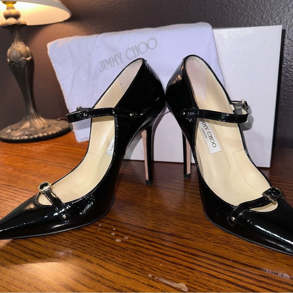 JIMMY CHOO PATENT LEATHER MARY JANE PUMPS - Picture 9 of 11